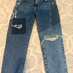 Zara Blue Distressed Boyfriend Jeans - Never Worn - Size 32
